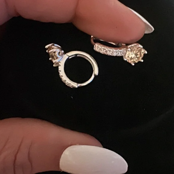 Beautiful Silver and Gold-Toned Hoop Earrings - Picture 6 of 8